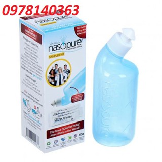 Bình rửa mũi  NASOPURE (gồm Bình xịt 8oz ~ 240ml và 4 gói muối x 3.75g) (Made in USA)