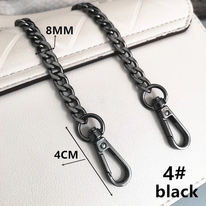 Dây Xích Bằng Kim Loại Màu Vàng Bạc Đen 8MM Đeo Túi Xách Thời Trang Chống Mòn