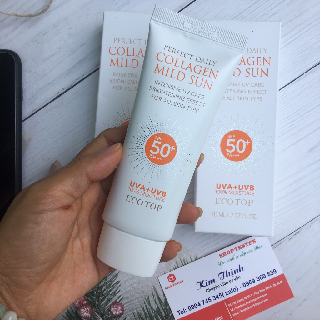 Kem Chống Nắng Perfect Daily Collagen Mild Sun ECOTOP SPF50+