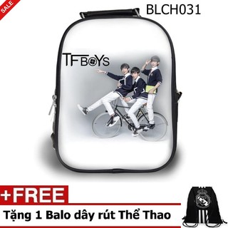 Combo Balo Học Sinh - Teen Cpop Tfboys đi xe đạp - VBLCH031