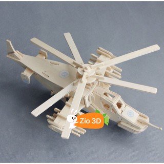 Đồ Chơi Lắp Ráp Gỗ 3D Mô Hình Trực Thăng Black Shark