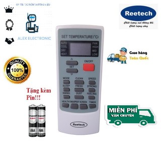 Điều khiển điều hòa Reetech - Reetech RT 1HP 1.5HP 2HP 2.5HP - Hàng tốt-Điện tử Alex-Tặng kèm pin