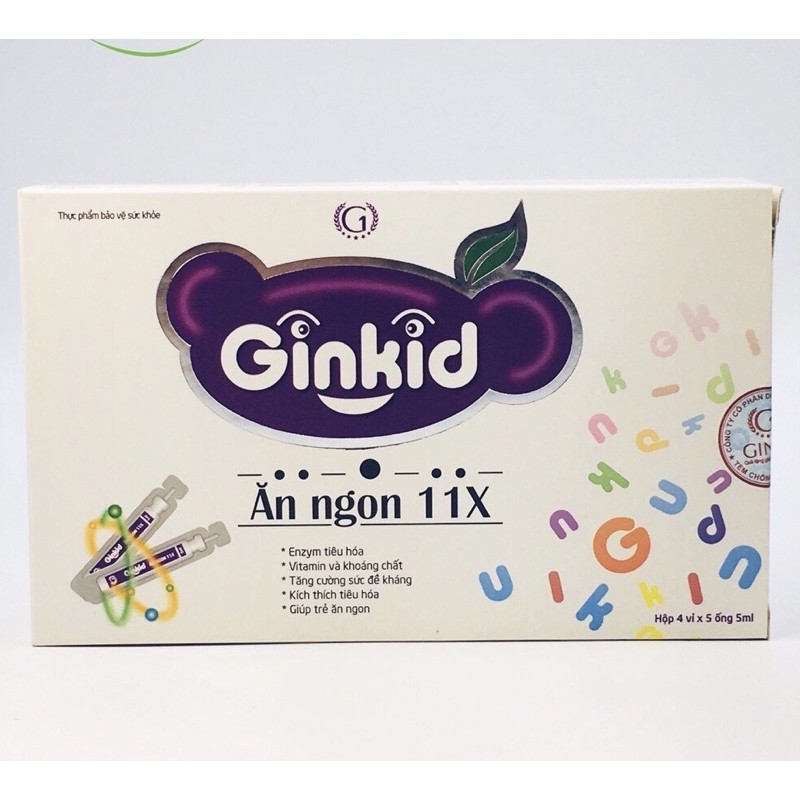 Ginkid Ăn ngon 11X cải thiện chức năng tiêu hóa cho trẻ hết biếng ăn hộp 20 ống | BigBuy360 - bigbuy360.vn