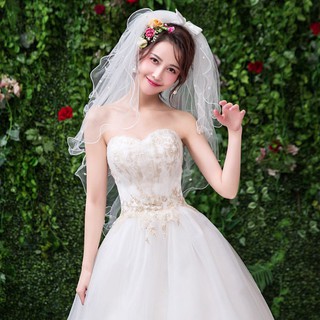 Khăn Voan Cô Dâu Đính Ngọc Trai