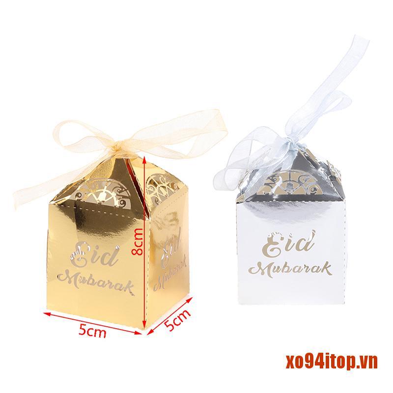 XOTOP 10/50PCs Eid Mubarak Candy Box DIY Party Gift Islamic Muslim al-Fitr Eid D