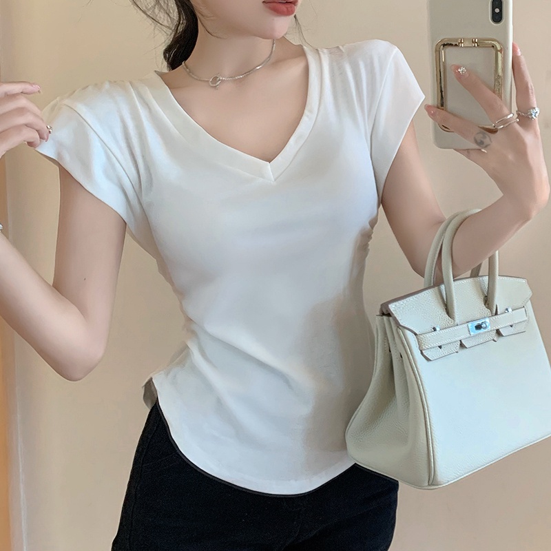 Áo Thun Không Tay Cổ Chữ V Màu Trơn Thời Trang Cho Nữ