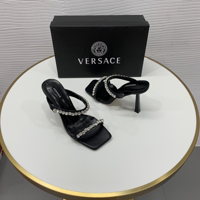 Guốc Versace quai đá hai cầu