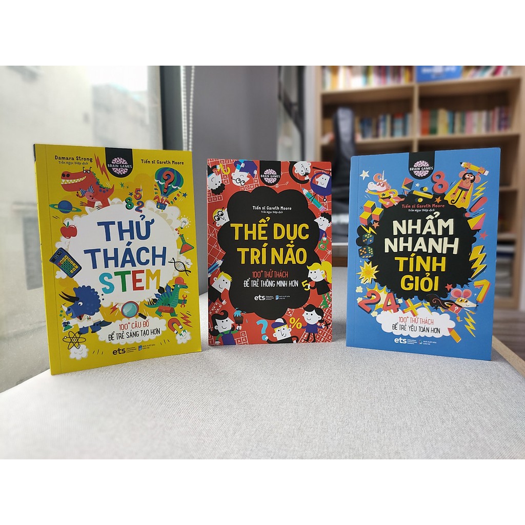 Sách - Brain Games: Thể Dục Trí Não + Nhẩm Nhanh Tính Giỏi + Thử Thách STEM (Combo 3 Cuốn)