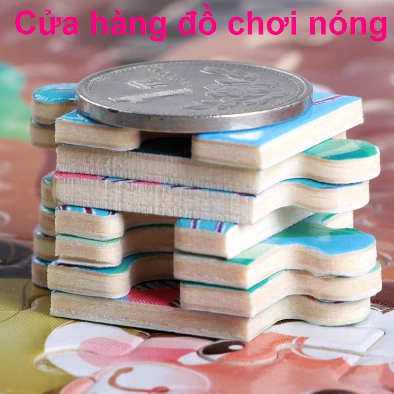 Hộp sắt trò chơi ghép hình trẻ em bằng gỗ 60/100/200 mảnh cho bé trai và chó, gái công chúa <