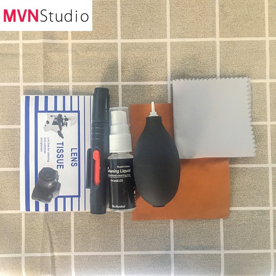 MVN Studio - Bộ vệ sinh máy ảnh đa năng gồm 5 món tiện lợi Tặng thêm khăn da cừu 8x10cm