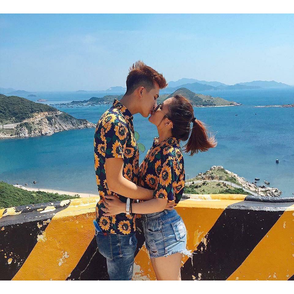 Áo sơ mi đi biển - Hoa hướng dương - #AB014