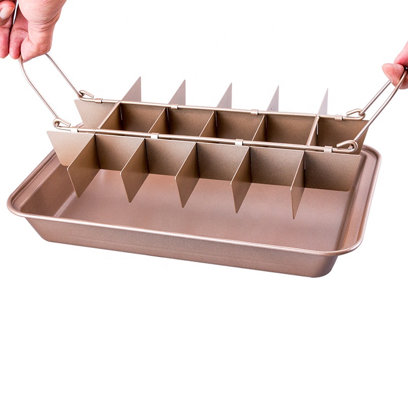 Khuôn/khay nướng bánh Brownie chống dính có ngăn chia 18 ngăn