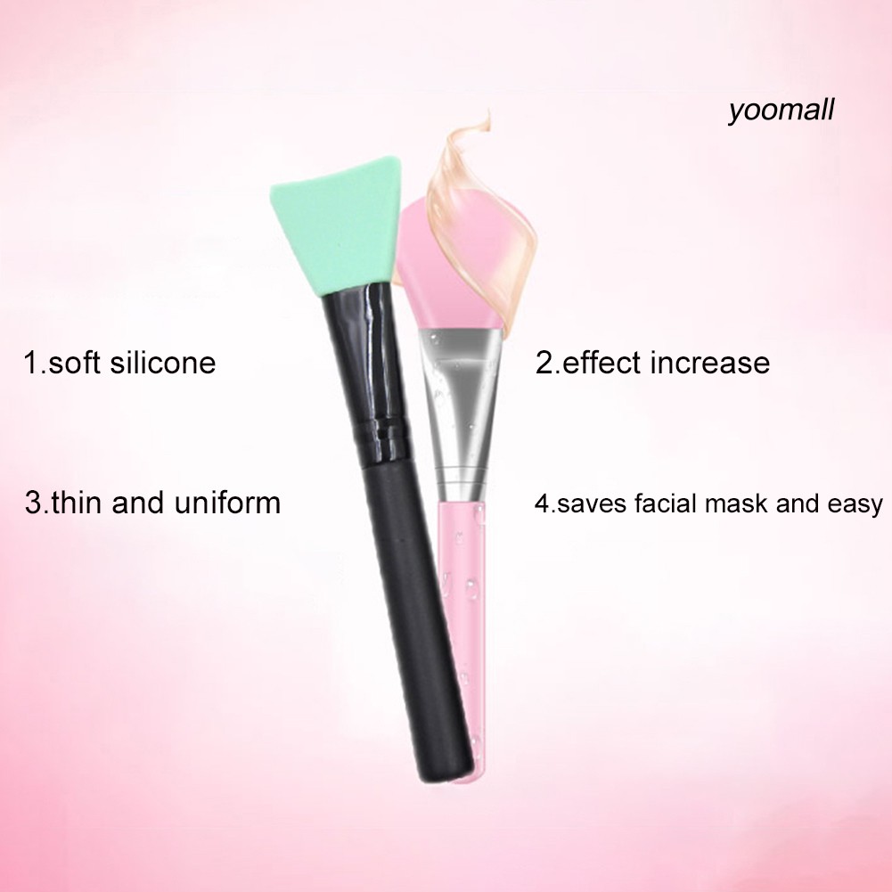 [Hàng mới về] Cọ đắp mặt nạ bằng silicon dạng phẳng thân thiện với làn da chăm sóc hiệu quả