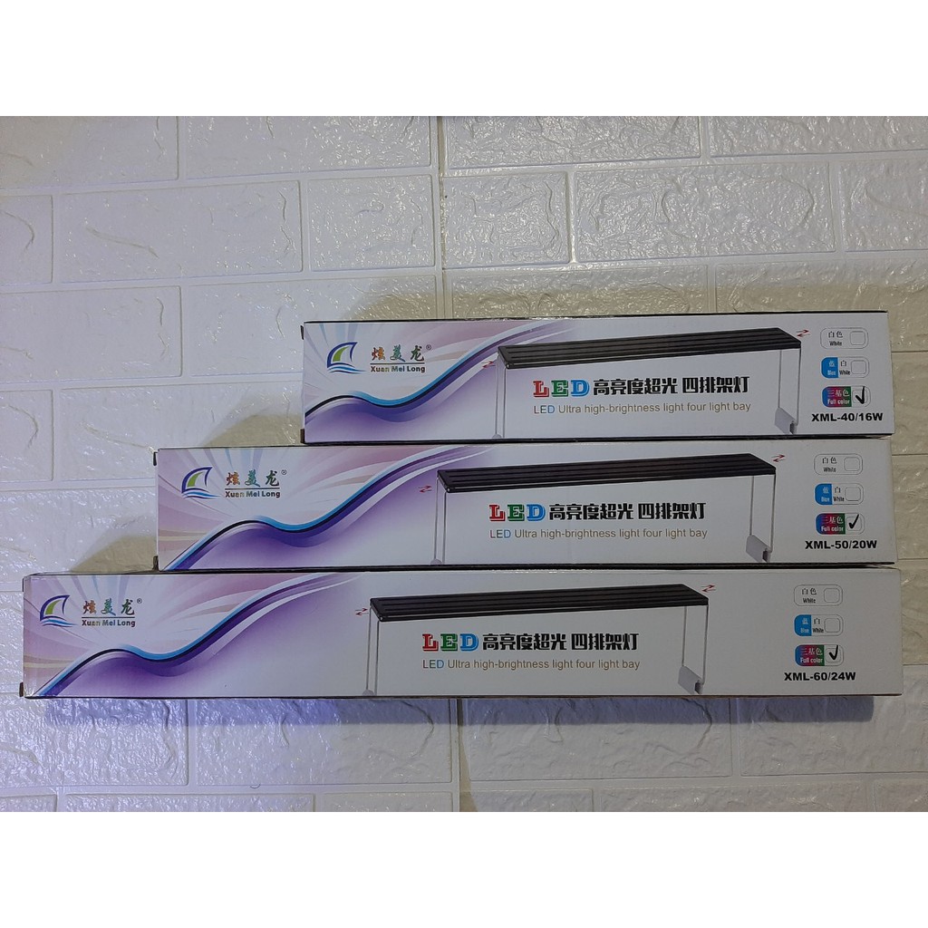 Đèn led XML 4 hàng bóng 3 chế độ sáng chân cao chỏ bể thuỷ sinh