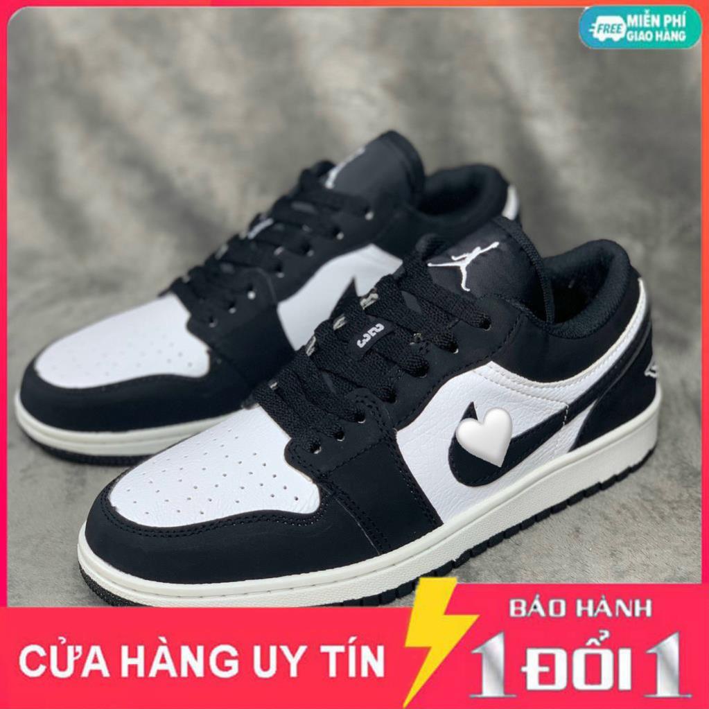 Giày JorDan Cổ Thấp PanDa Nam Nữ, Giày Sneaker JorDan 1 Low Đen Trắng FULL BILL + BOX