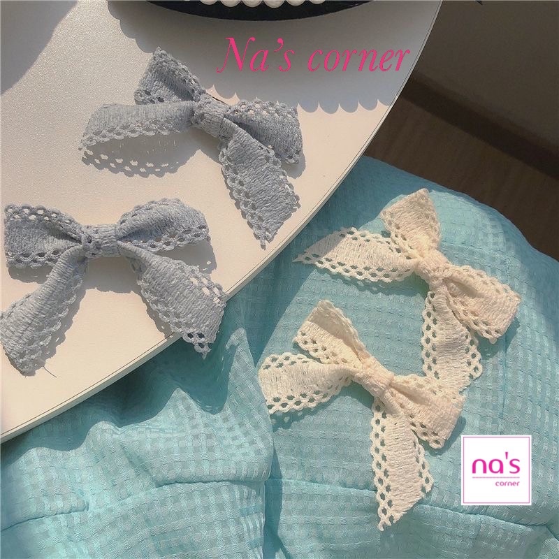 Kẹp tóc mỏ vịt nơ vải xinh xắn, dễ thương phong cách Hàn Quốc