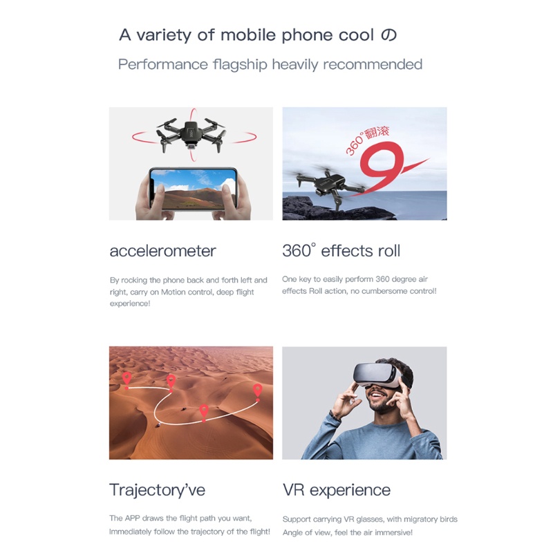 Wmmb Cọ Không Chổi Than 360 Độ Gấp Gọn Được Chuyên Nghiệp° Máy Bay Điều Khiển Từ Xa Kết Nối Wifi FPV 4K