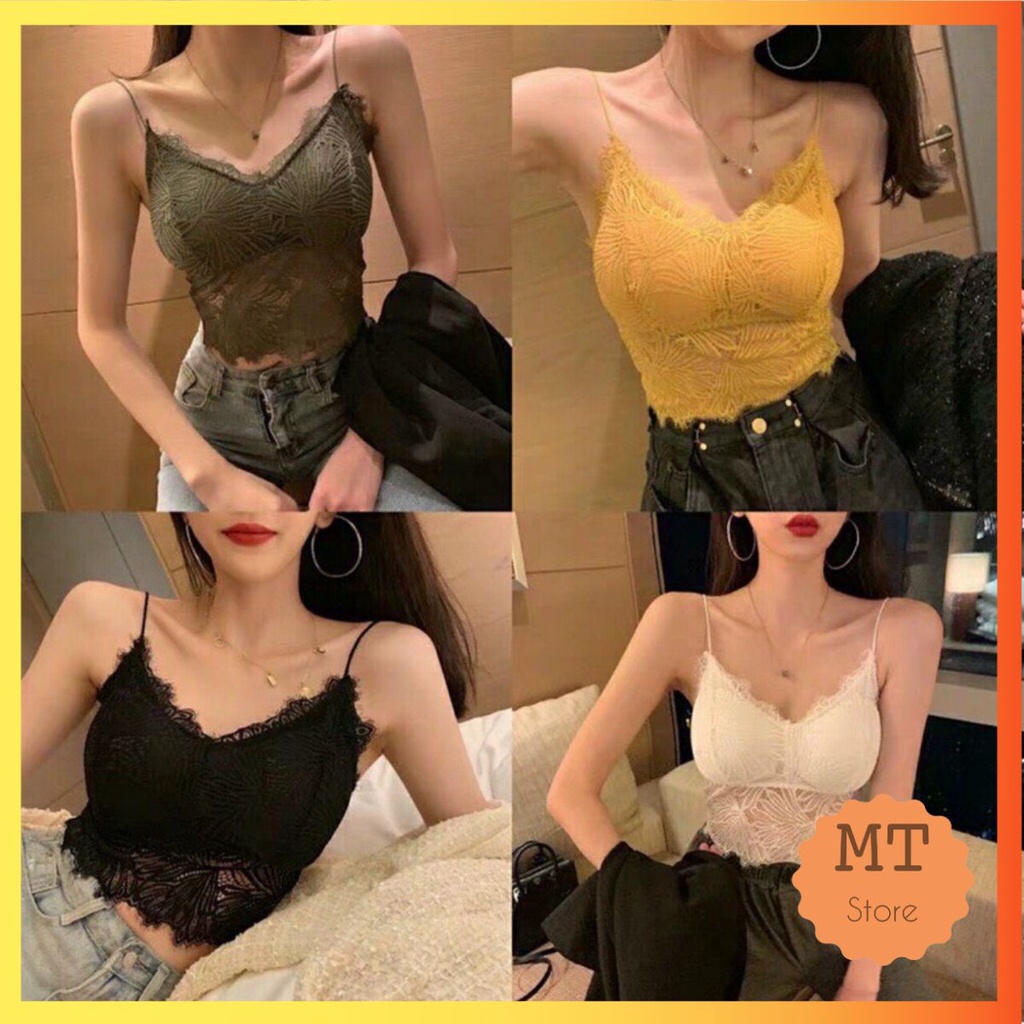 Siêu phẩm áo bra ren 2 dây dáng dài có đệm ngực 9936