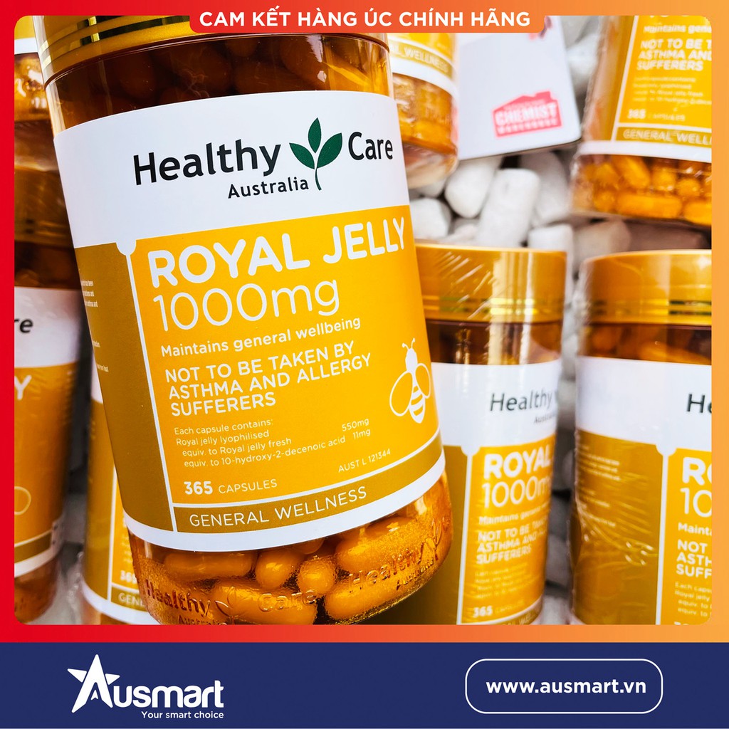 [ CHÍNH HÃNG - LOẠI 1 ] Sữa Ong Chúa Healthy Care Royal Jelly 1000MG 365 viên - Xuất xứ Úc