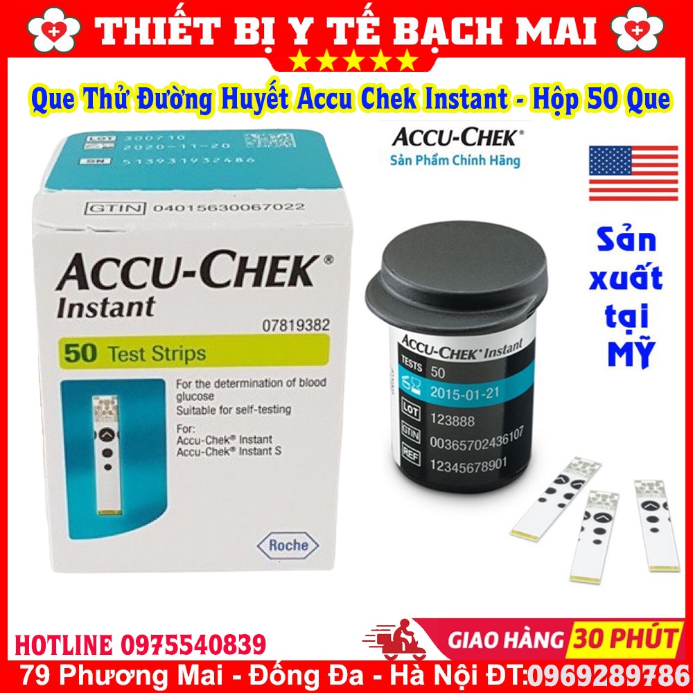 [Hộp 50] Que Thử Đường Huyết Accu-Chek Instant - Sản Xuất Tại Mỹ