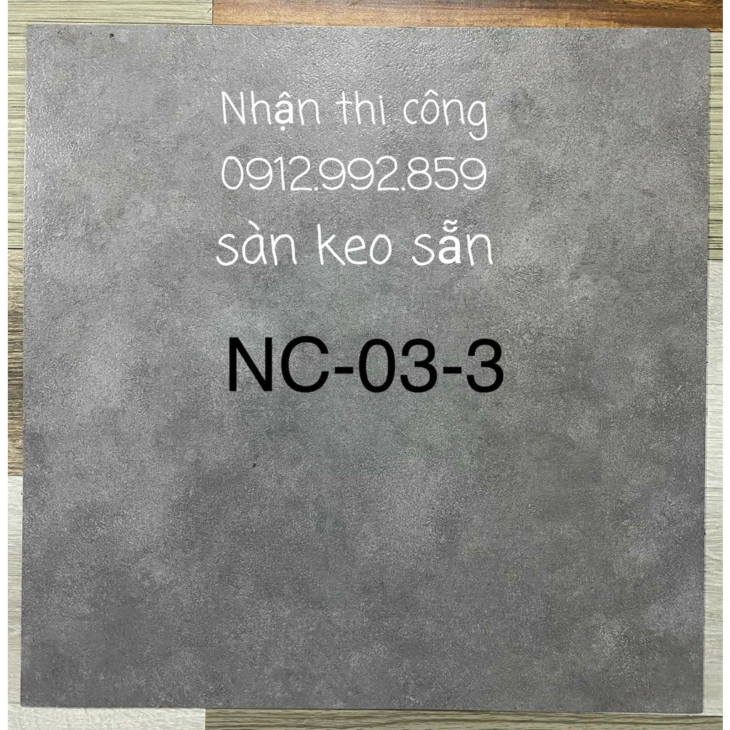 1 miếng Sàn nhưa vân xi măng có keo sẵn, loại 1, kích thước 1 miếng 45.7cm x 45.7cm, dày 2li