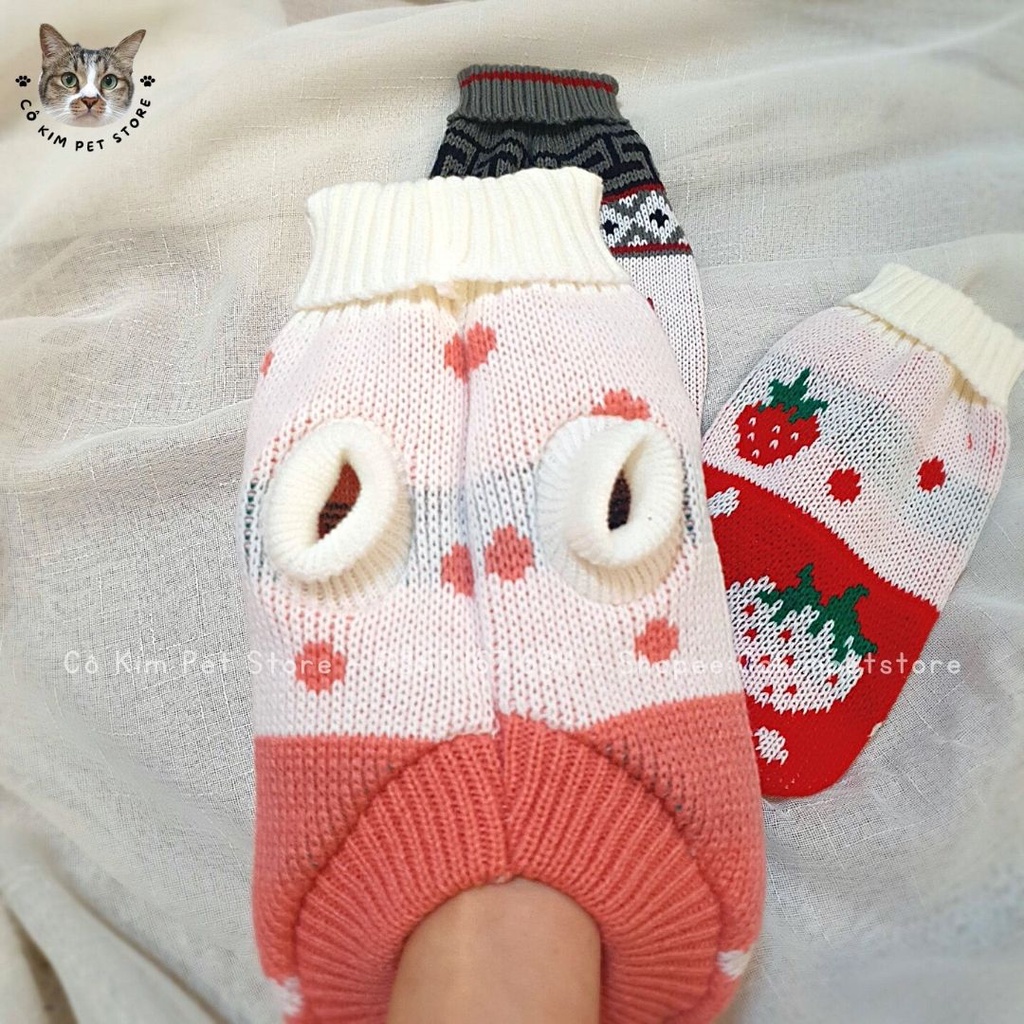 Áo len cổ lọ cho chó mèo