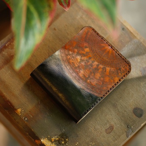 Ví nam Nữ Da Bò Italia Vegtan RAM Leather Khắc Trống Đồng Việt Nam