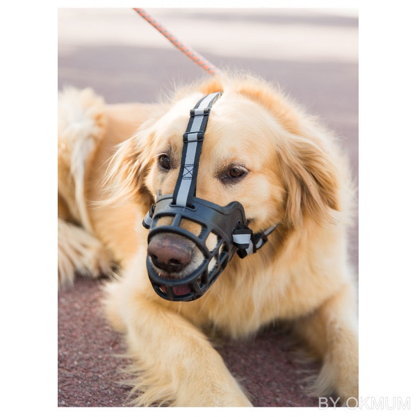 Rọ Mõm Chó Bằng Silicon Mềm Mại Thoải Mái Kèm Băng Keo Phản Quang Cho Thú Cưng FPJ-012