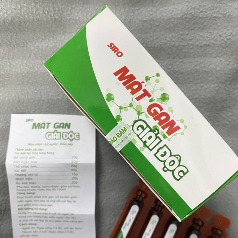 MÁT GAN GIẢI ĐỘC hộp 20 ống-Thanh nhiệt, mát gan, hỗ trợ giảm mẩn ngứa, mề đay, rôm sảy dị ứng di suy giảm chức năng gan