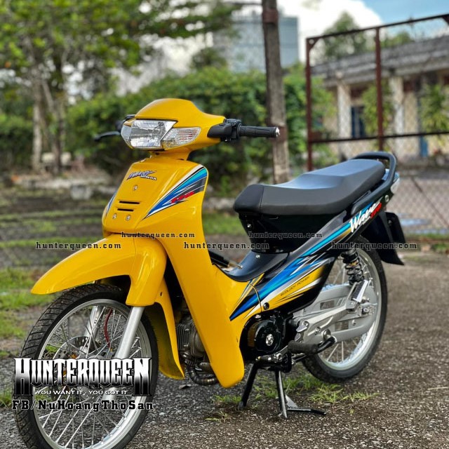 Tem rời dán xe WAVE độ siêu lôi cuốn. Decal vàng xanh nổi bật. Chống nước, bền màu