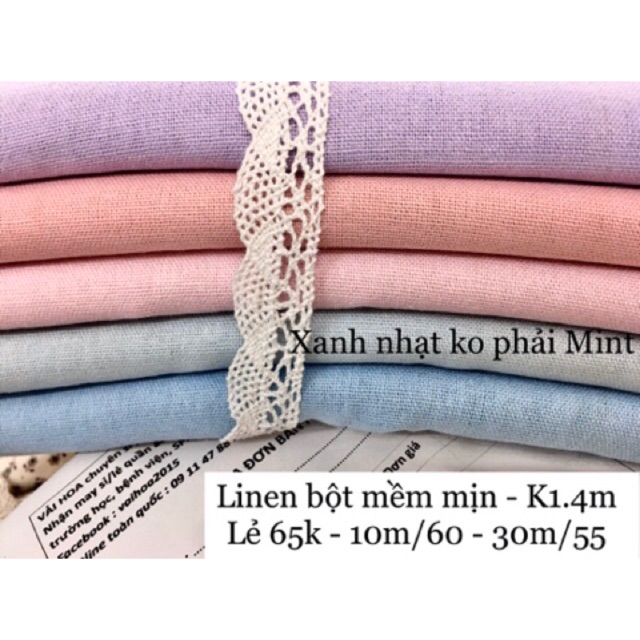 [vaihoa2015] Vải Linen Bột mềm mịn (bảng full 70 màu)