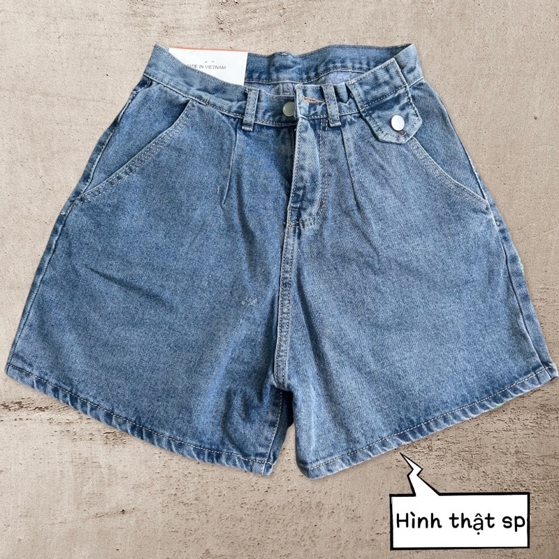 Quần Jeans Ngố Nữ Ống Rộng - Quần Bò Jean Đùi Ống Rộng Phong Cách Hàn Quốc