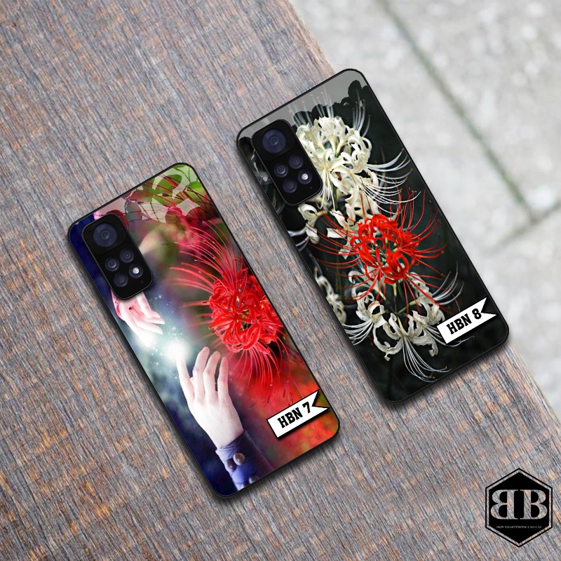 Ốp lưng kính cường lực Xiaomi Redmi Note 11 4G / Redmi Note 11S hình hoa bỉ ngạn