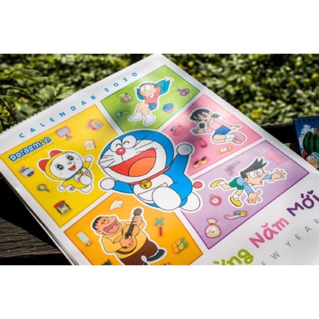 Lịch để bàn Doraemon 2022 tặng kèm sticker