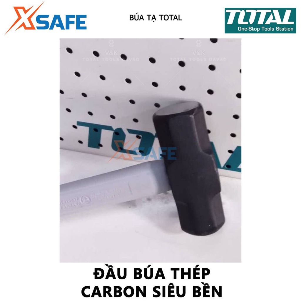 Búa tạ TOTAL Búa cầm tay trọng lượng 2LB-4LB thép carbon 45# đóng, gõ dụng cụ, gò và tán kim loại - Chính hãng