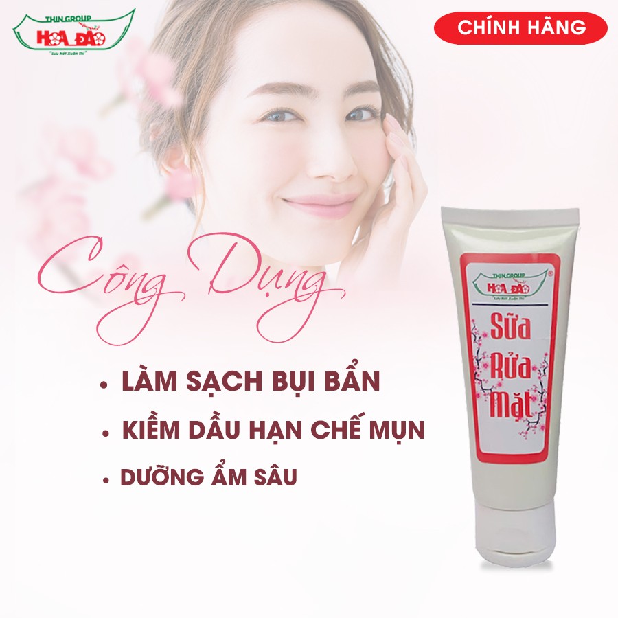 Sữa rửa mặt trà xanh Hoa Đào - Dịu nhẹ, làm sạch sâu