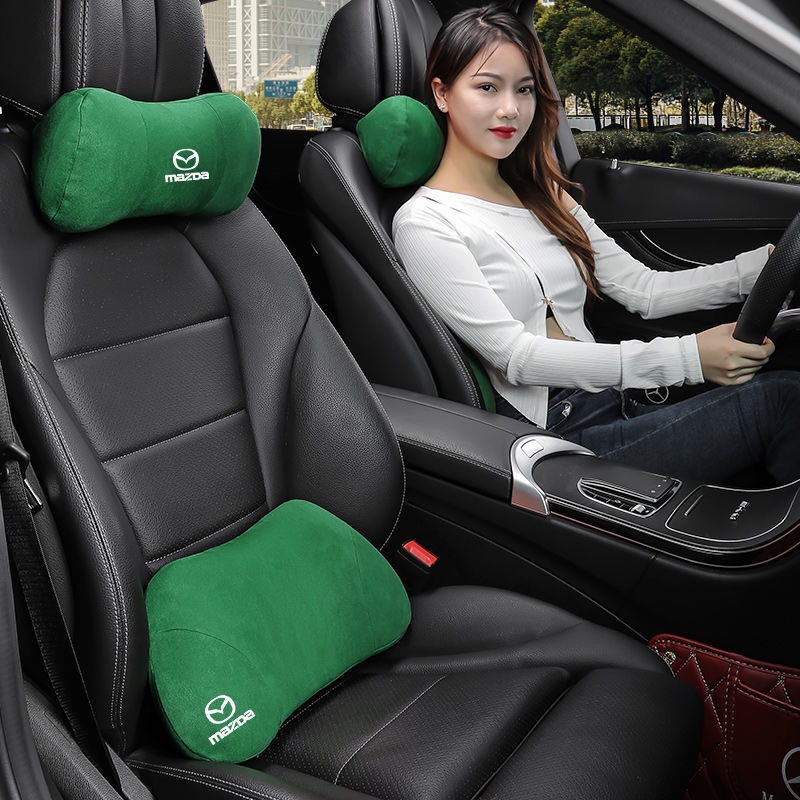 Gối Tựa Đầu Và Cổ Bằng Cao Su Non Phối Da Lộn Trang Trí Cho Xe Mazda