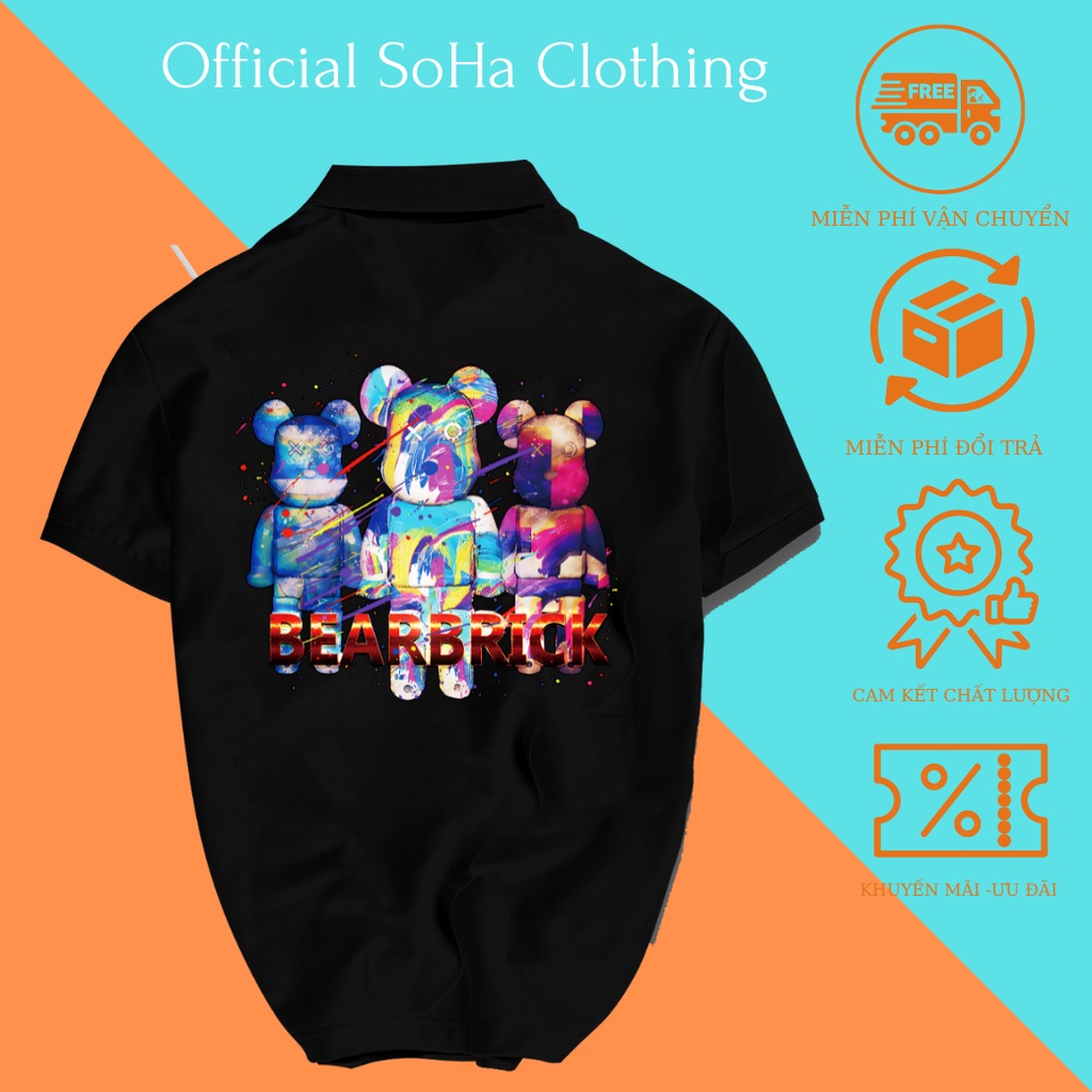 Áo Thun Polo Nam Basic cổ bẻ vải Cá Sấu chuẩn form,hình in sắc nét, BEAR BRICK-SoHa Clothing