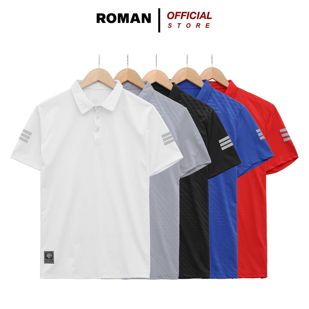 Áo thể thao nam cổ bẻ tay ngắn vải thun lạnh co giãn chuẩn form ROMAN PL01
