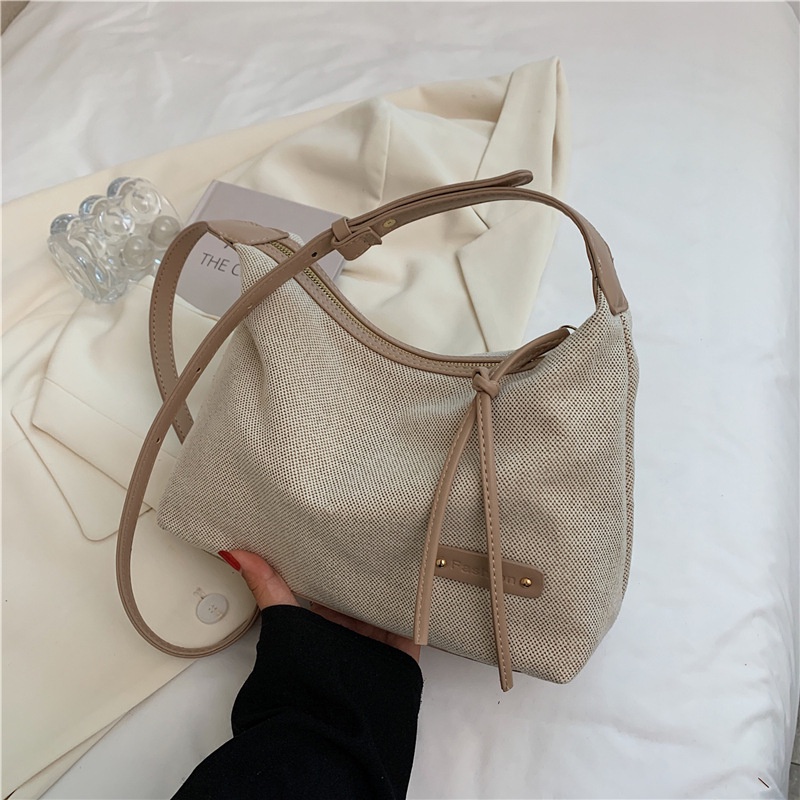 Túi đeo vai IELGY từ vải canvas thiết kế đơn giản thời trang dành cho nữ