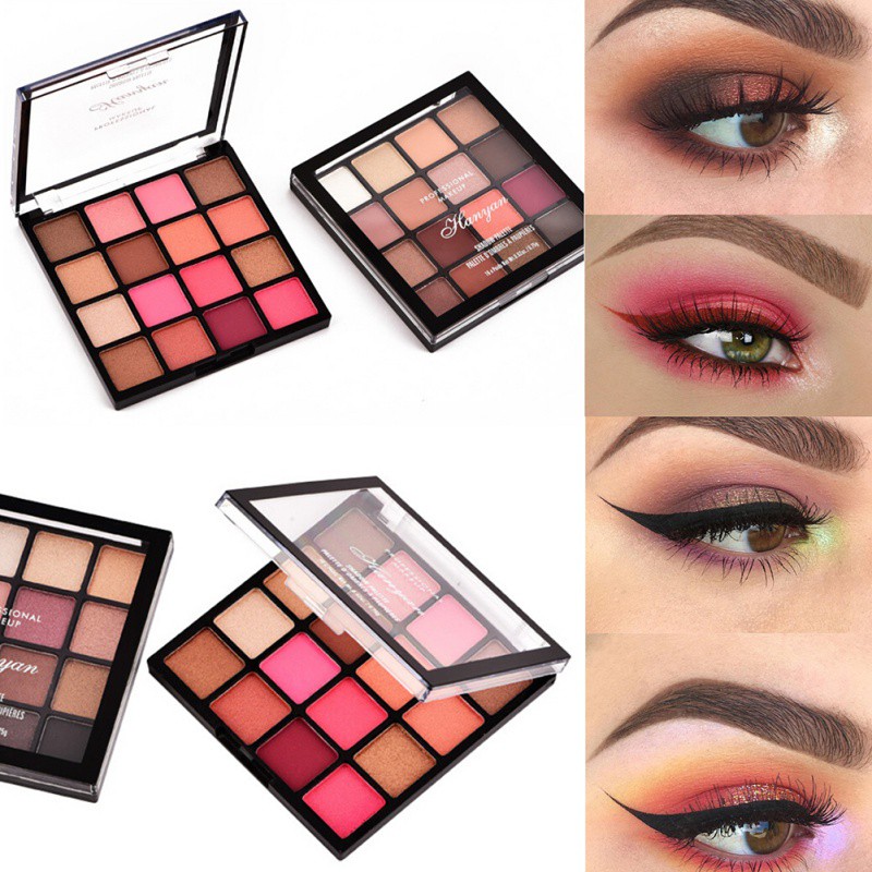 [Hàng mới về] Bảng phấn mắt 16 màu lấp lánh chống thấm nước trang điểm lâu trôi