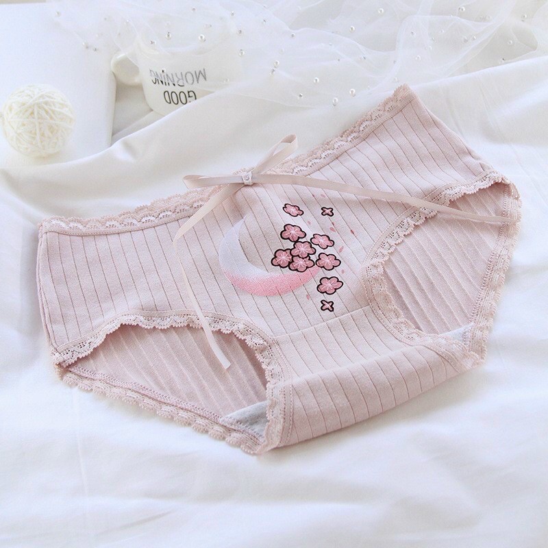 ♥️ Quần Lót Nữ ♥️Quần lót cotton nơ hoa anh đào Q0031.Quần chíp kute