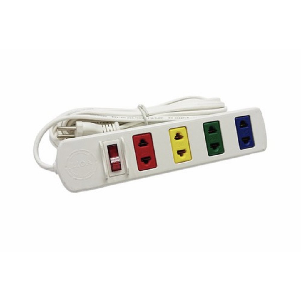 Ổ cắm điện LIOA 4 Lổ 4S5W dài 5 -bảo vệ quá tải bằng CB