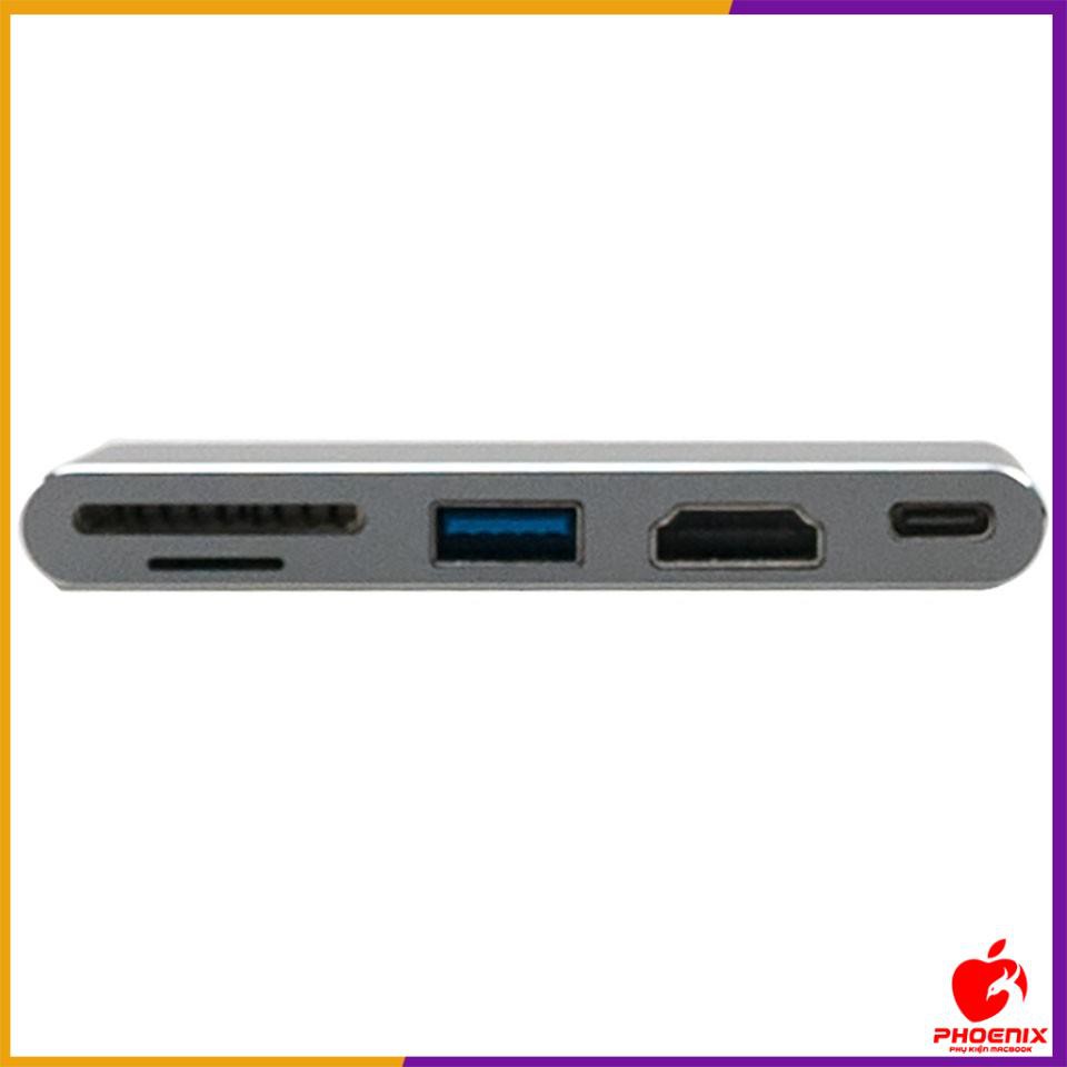 Cáp chính hãng USB-C HUB PRO HDMI 4K Letouch dual xám