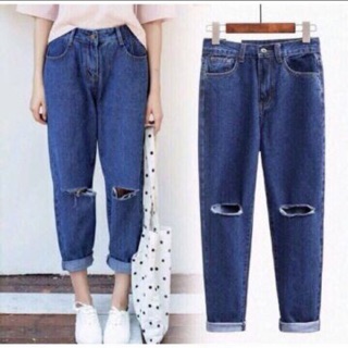 Quần baggy jeans chất đẹp rách gối 85k