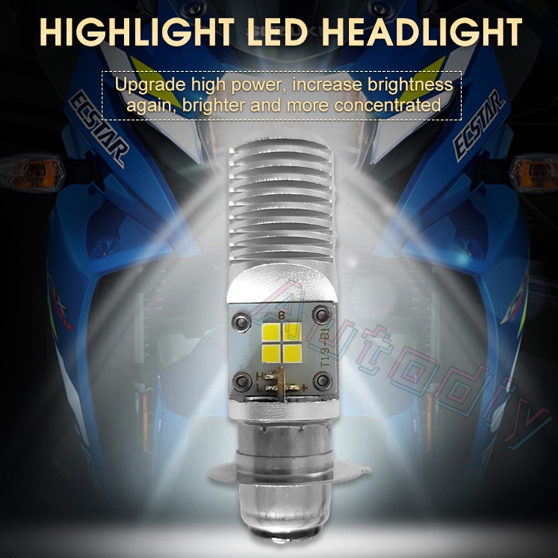 Bóng đèn pha Led cắm như bóng zin Đèn Pha LED T19 V2 H6 P15D Hai Màu Chuyên Dụng Cho Xe Mô Tô