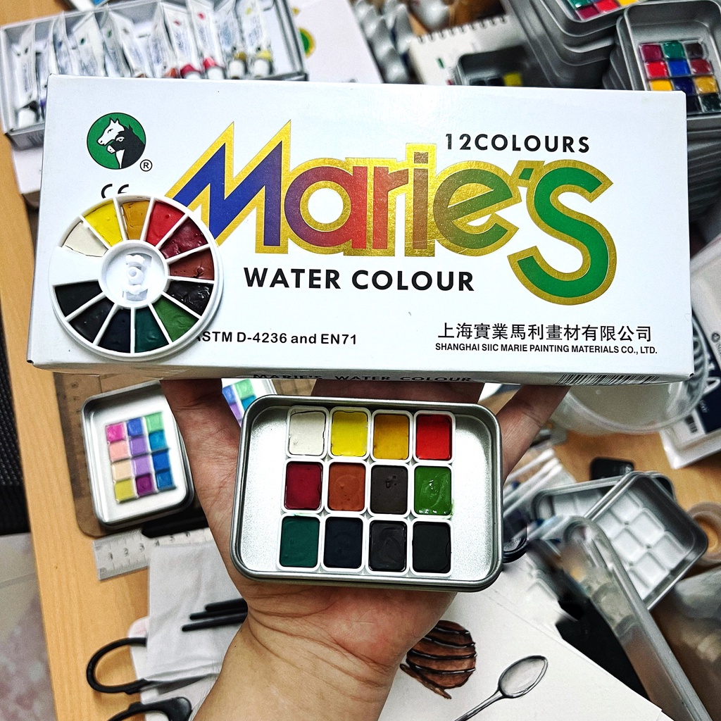 Màu Chiết GÍA RẺ hạng học sinh, Pocket bộ màu nước dung tích 0,5 - 1ml