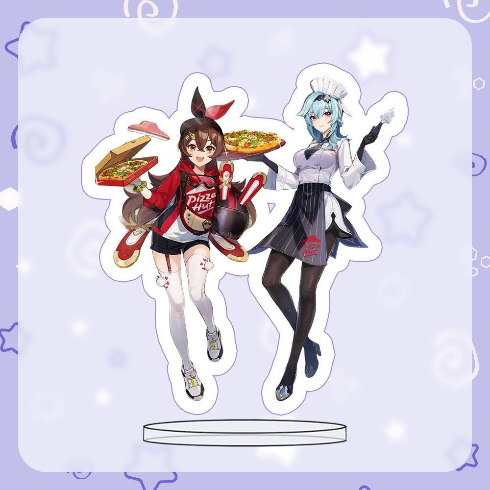 Standee Genshin Bán Trà Sữa anime chibi mô hình trưng bày mica trong acrylic
