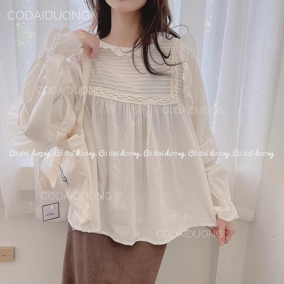 Áo bbd xếp li tay chun