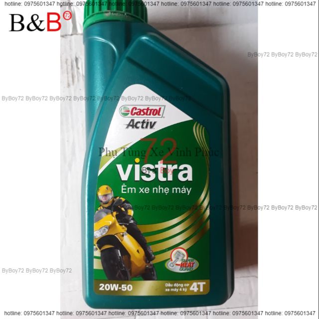 Dầu nhớt xe số 0.8-1L Castrol Activ Vistra 4T 20W50 - nhớt xe máy -9%